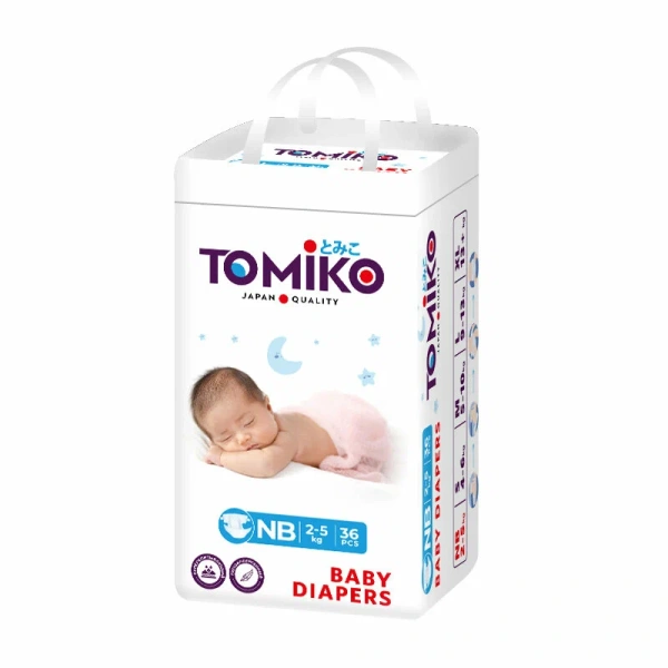 ПОДГУЗНИКИ ДЕТСКИЕ NB (2-5 КГ) 36 ШТ. TOMIKO PREMIUM SOFT